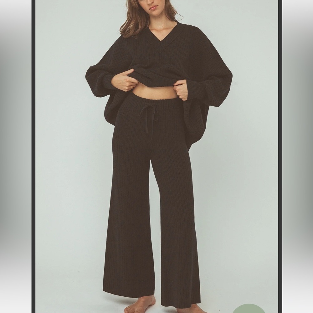Arcaa Vera ribbed organic cotton wide leg pants